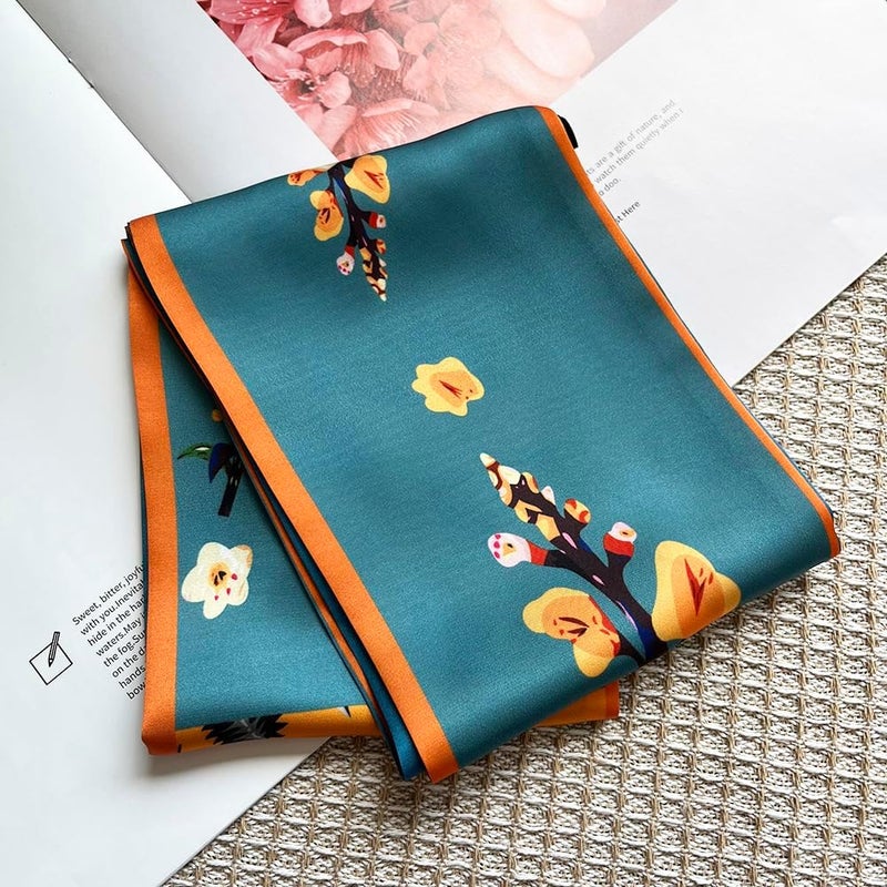 FONYVE Silk Head Scarf for Hair Fashion Headwrap for Women Lightweight Neck Tie - Image 2